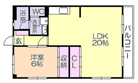 翠水ビルの間取り|１LDKの間取りです