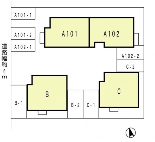 北井タウンハウスの駐車場