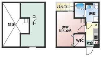 【間取り】 | First Gate KOBE | ロフト付きで寝室、物置に便利