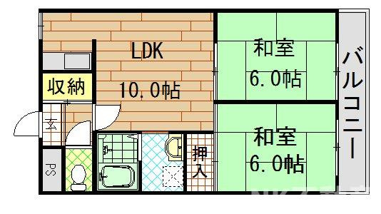 【間取り】 | ル・ボオン21（河内花園賃貸） | 間取りです
