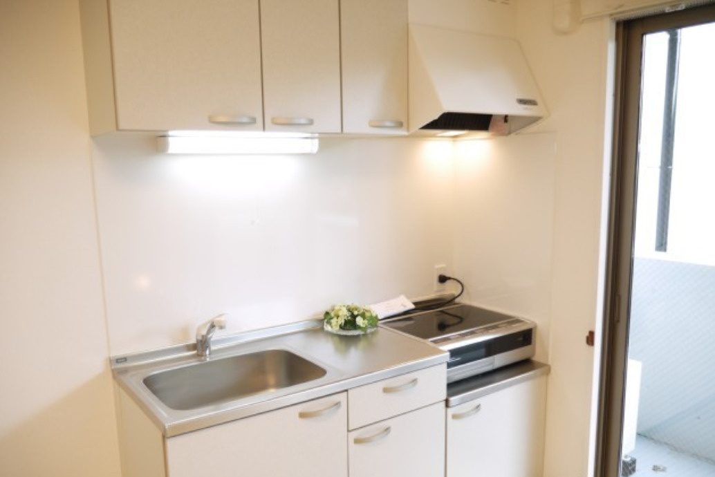 ラビーナ櫛原のキッチン|コンパクトなキッチンで掃除もラクラク