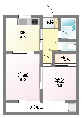 【間取り】 | メゾン・ド・新町Ⅱ