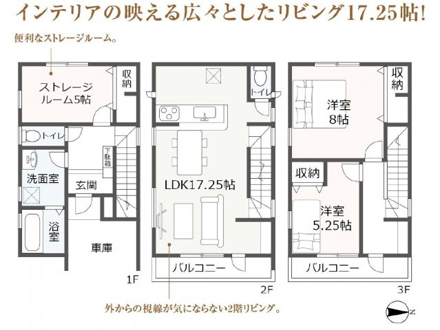 北区杉村1丁目 全2棟　2号棟＜仲介手数料無料＞杉村小・若葉中　新築一戸建て