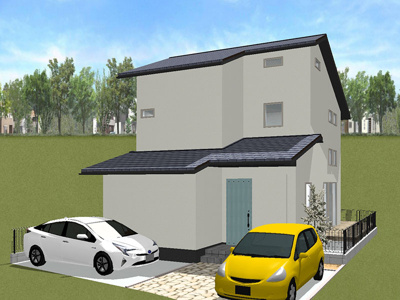 【外観パース】 | 岩倉幡枝町 新築戸建☆P・COSHの家☆
