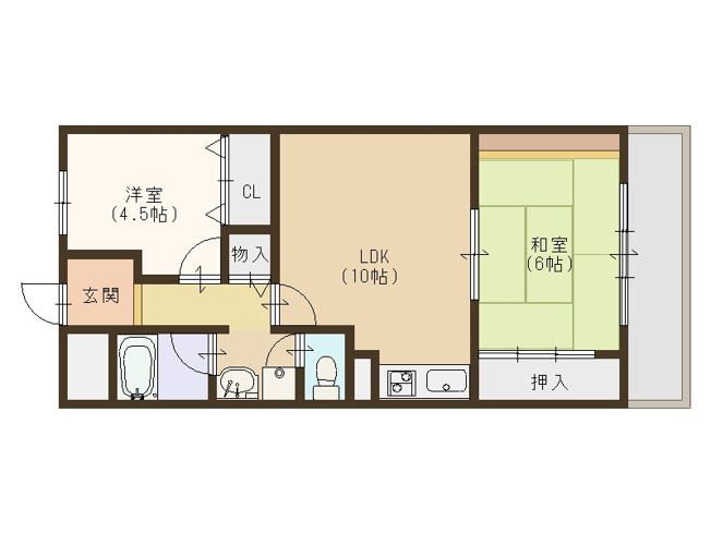 【間取り】 | 開成サンハイツ玉出