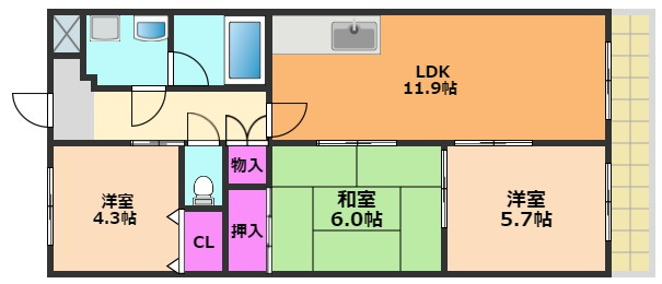 【間取り】 | マーブルハイツ東和