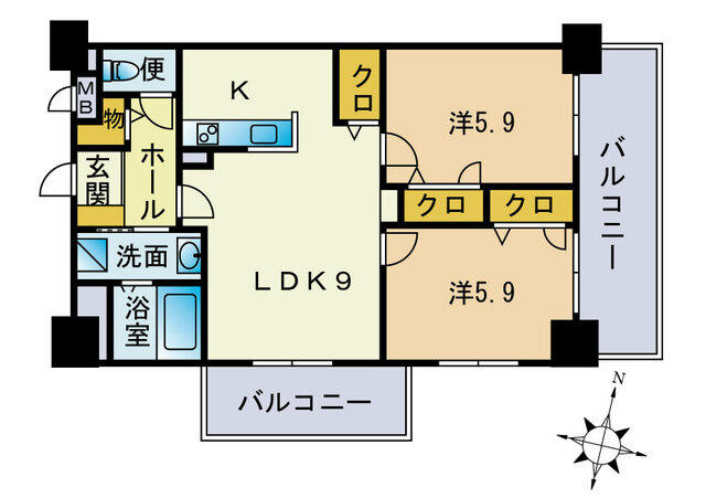 【間取り】 | アミティエ博多駅南 | 間取