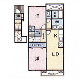 都城市平江町の一棟アパートの間取り|ガーデンコートD棟