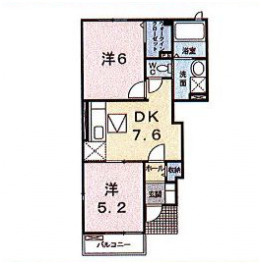 都城市平江町の一棟アパートの間取り|ガーデンコートE棟