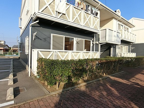 上津コーポC棟のバルコニー