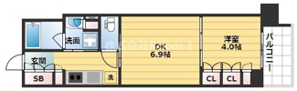 【間取り】 | ＯＰＵＳ　ＲＥＳＩＤＥＮＣＥ　ＳＨＩＮＳＡＩＢＡＳＨＩ　ＳＯＵＴＨ