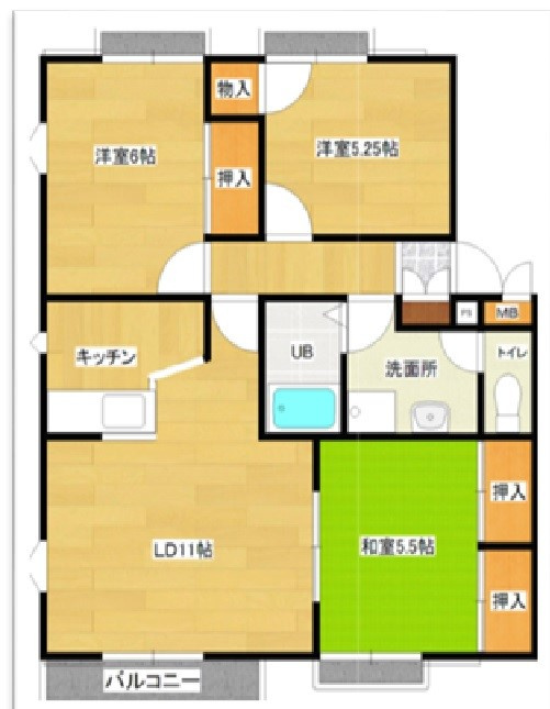 アスステージ赤津B棟の間取り