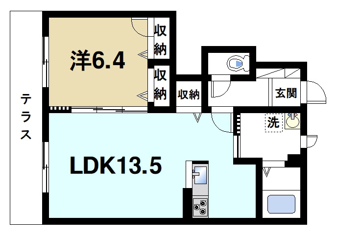 シャーメゾン　レジデンスの間取り|リビングが広く居室も快適です
