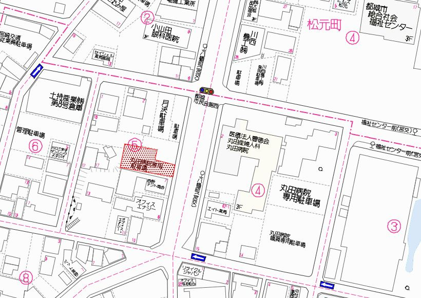 都城市八幡町の売地の土地図