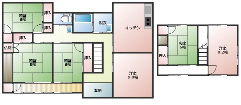 松江町戸建の間取り|お部屋がたくさんあるので、お子様のお部屋もしっかり確保できますよ！