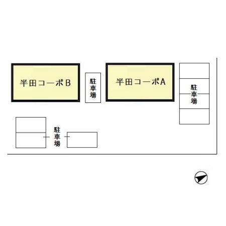 半田コーポＡ棟B棟の区画図
