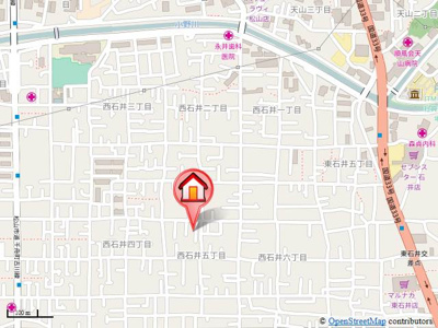 【地図】 | ジュレーム西石井 Ａ棟.Ｂ棟・