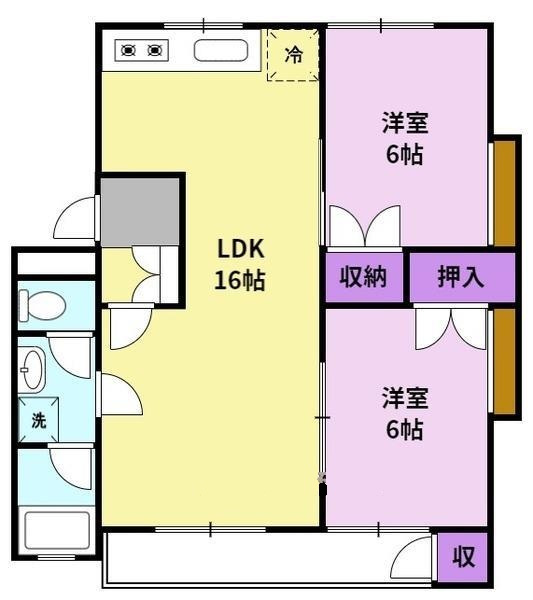 グランデール長園Bの間取り