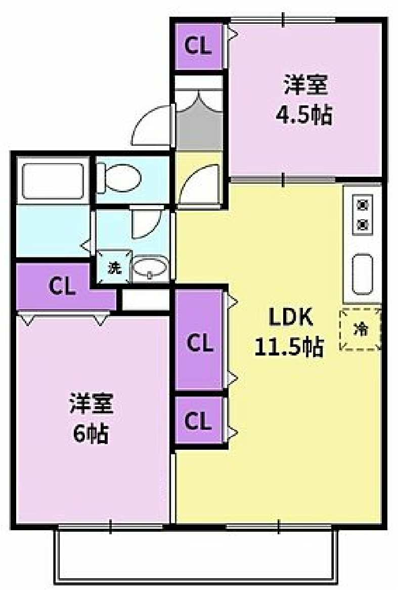 コーポ橋口 東棟の間取り