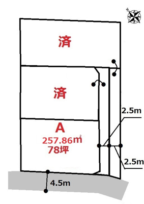 【区画図】 | 北群馬郡榛東村山子田売地　Ａ