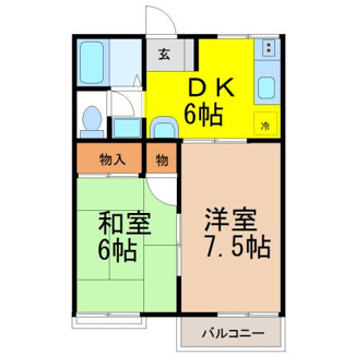 【間取り】 | サンフォレスト渡辺Ｂ