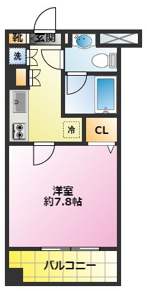 ヴィルヌーブの間取り|独立洗面化粧台完備♪