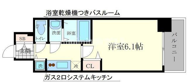 プレサンスタワー難波ＷＥＳＴの間取り