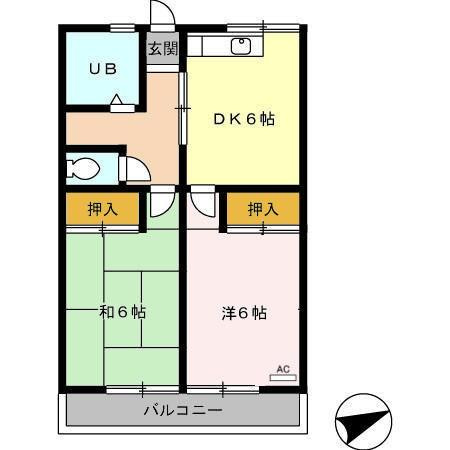 ハイツ呉竹　　刈谷市近郊の賃貸ならクラスホーム刈谷店の間取り