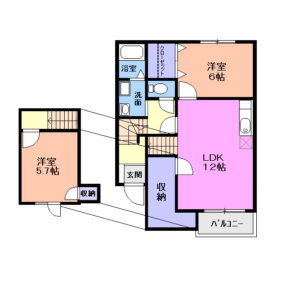 ミニヨン　フィオーレＢの間取り|間取図