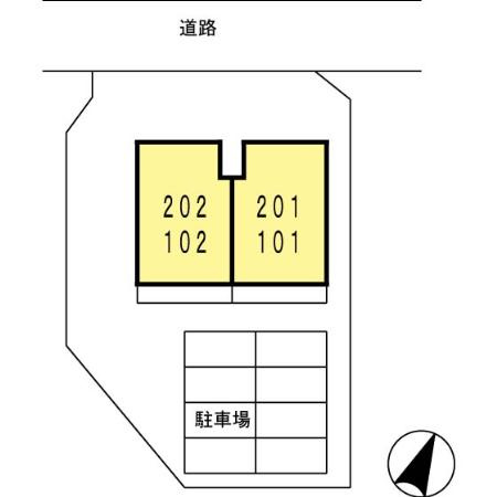 熊本市北区麻生田５丁目のアパートの区画図