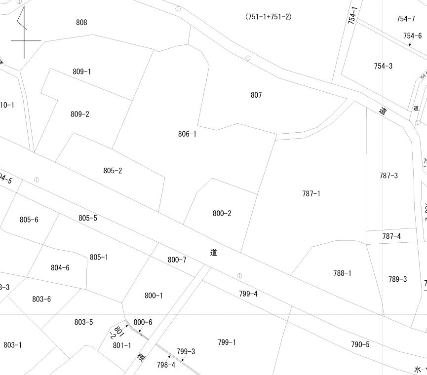 藤岡市三本木　中古一戸建ての地図|公図