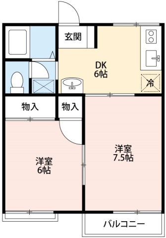 【間取り】 | サンフォレスト渡辺Ｂ