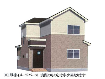 【外観パース】 | 日進市香久山 全3棟 1号棟＜仲介手数料無料＞中香久山小・日進西中　新築一戸建て
