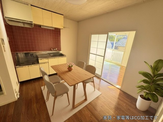 プラッツ石塚のキッチン|※掲載写真はCGによるバーチャルステージング加工を施したイメージです。家具・家電・小物等は実際には設置されておりません。