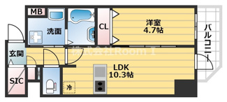【間取り】 | プレサンス堺筋本町駅前シェル