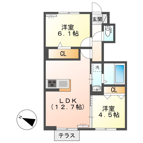 クレドール東塚の間取り