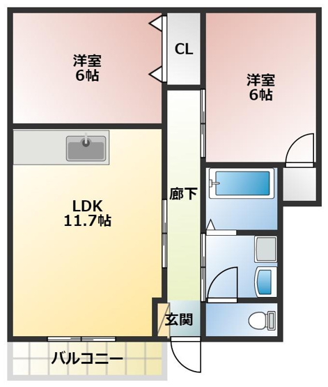 【間取り】 | ベルバランセK参番館