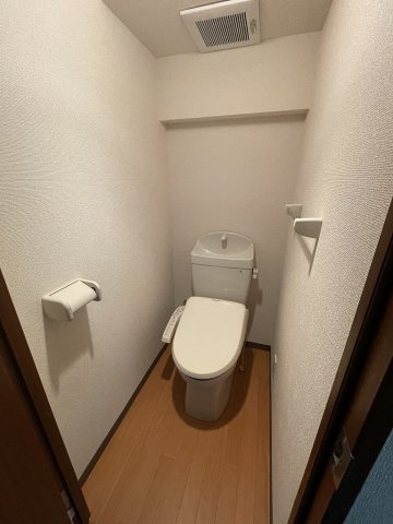 落ち着いた色調のトイレです