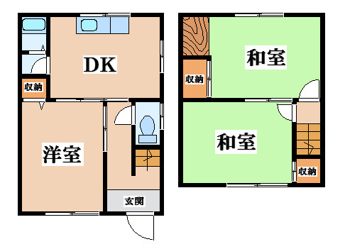 【間取り】 | 六万寺町1丁目貸家