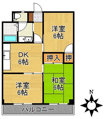 内野ハイツの間取り
