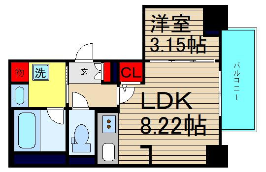 シーズンフラッツ靭本町の間取り
