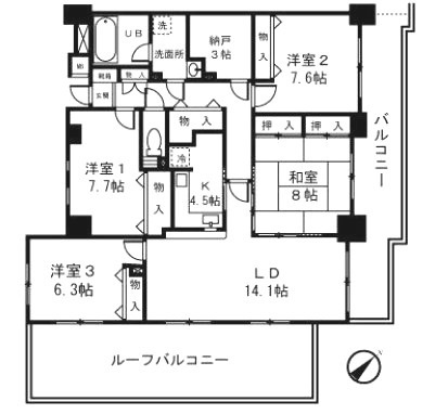 荒川区西日暮里１丁目の賃貸マンションの間取り