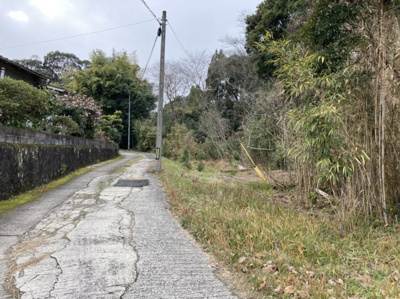 【外観】 | 永利町脇之前土地 | 道路右側が山林です