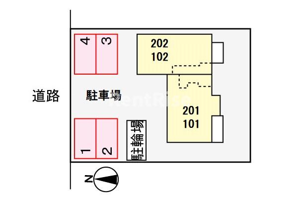 ノーベルメゾン　セドレの区画図|駐車場