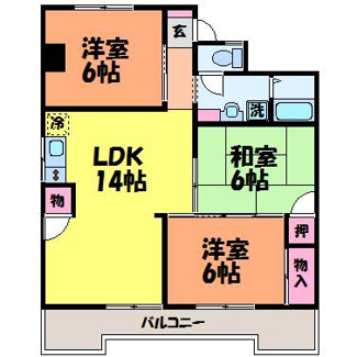 【間取り】 | フェリオ市駅西Ⅱ　