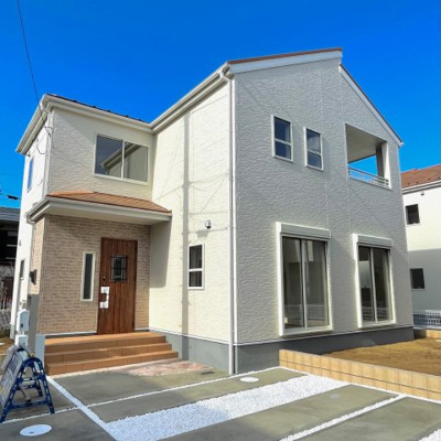 【外観】 | 我孫子市布佐第4-1号棟（北西角地・駐車2台・お庭） | １号棟　祝完成　即日見学も承ります。