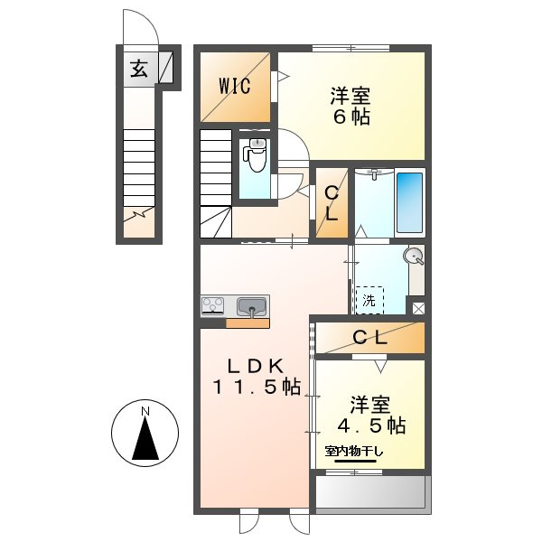 ブルースター東宮Ａの間取り