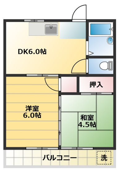 【間取り】 | コーポ福の井