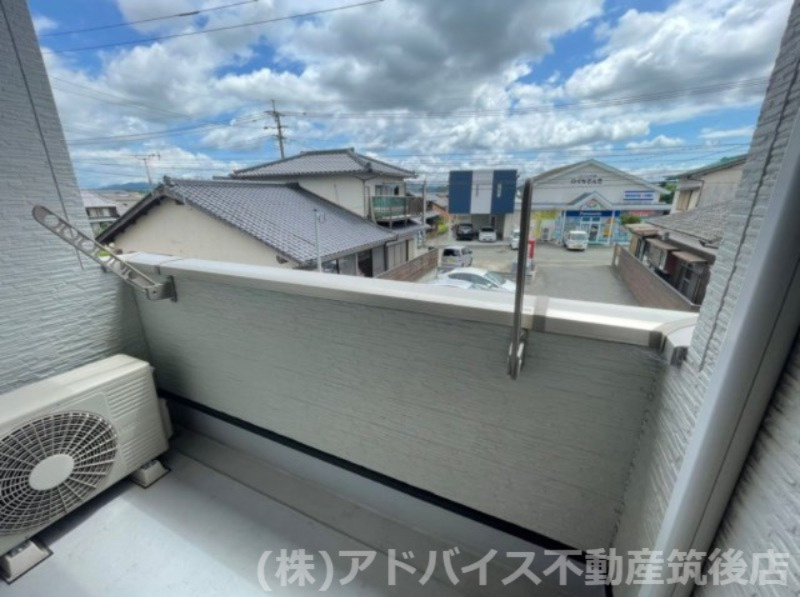 八女郡広川町大字一條のアパートのバルコニー