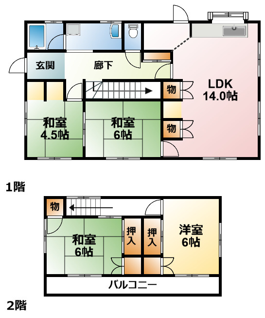 大網白里柳橋貸戸建ての間取り